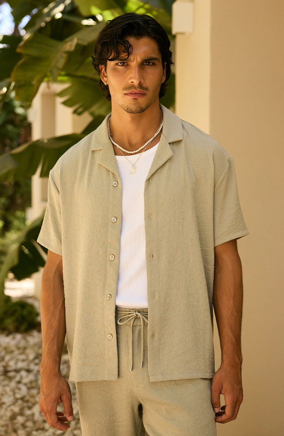 Fiorano Relaxed Fit Shirt in Sage - Happy Cabbage London