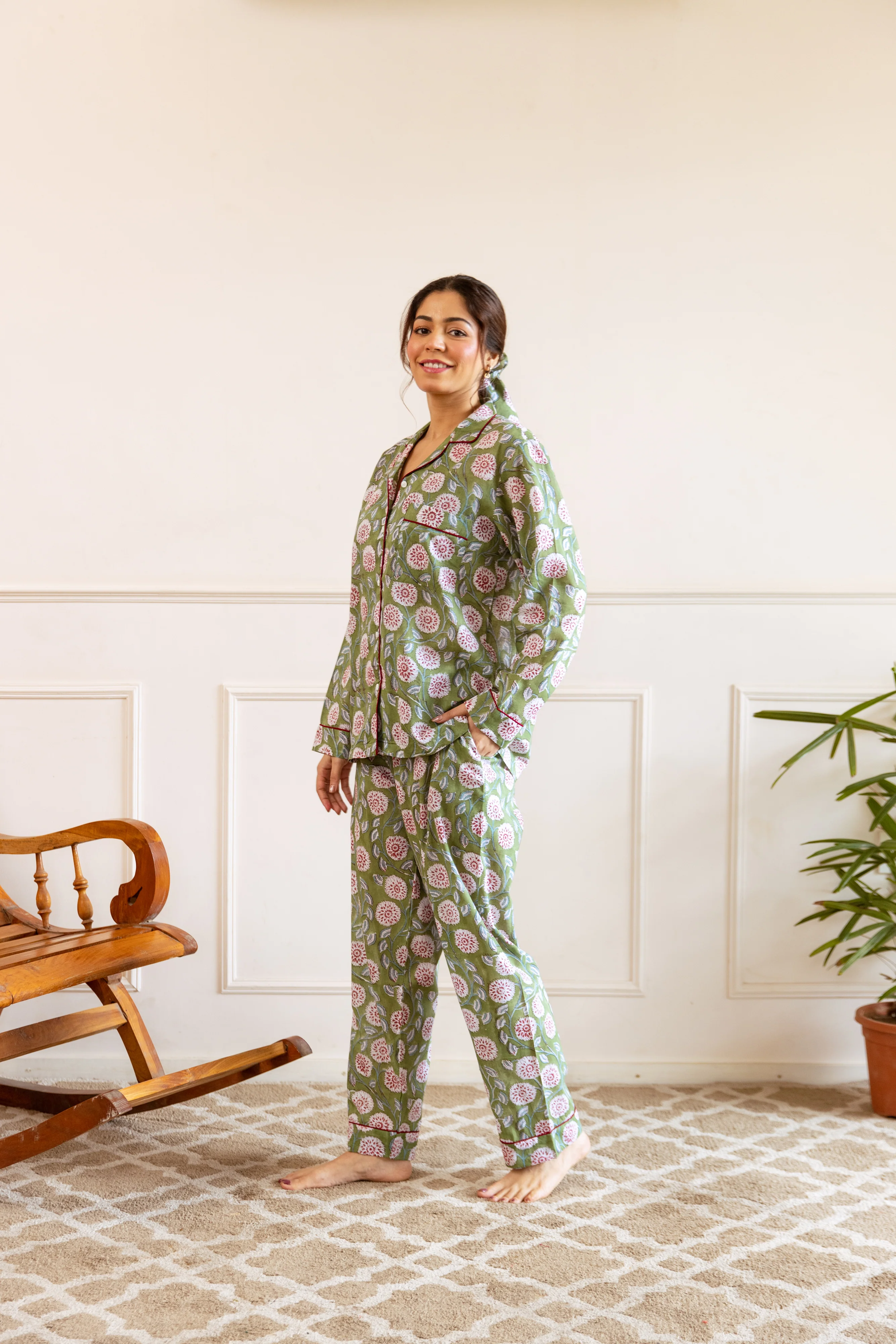 Long PJ Set - Dusky Garden - Happy Cabbage London