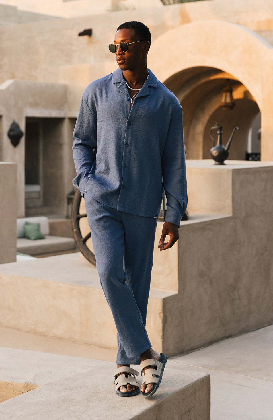 Fiorano Long Sleeve Relaxed Fit Shirt in Storm - Happy Cabbage London