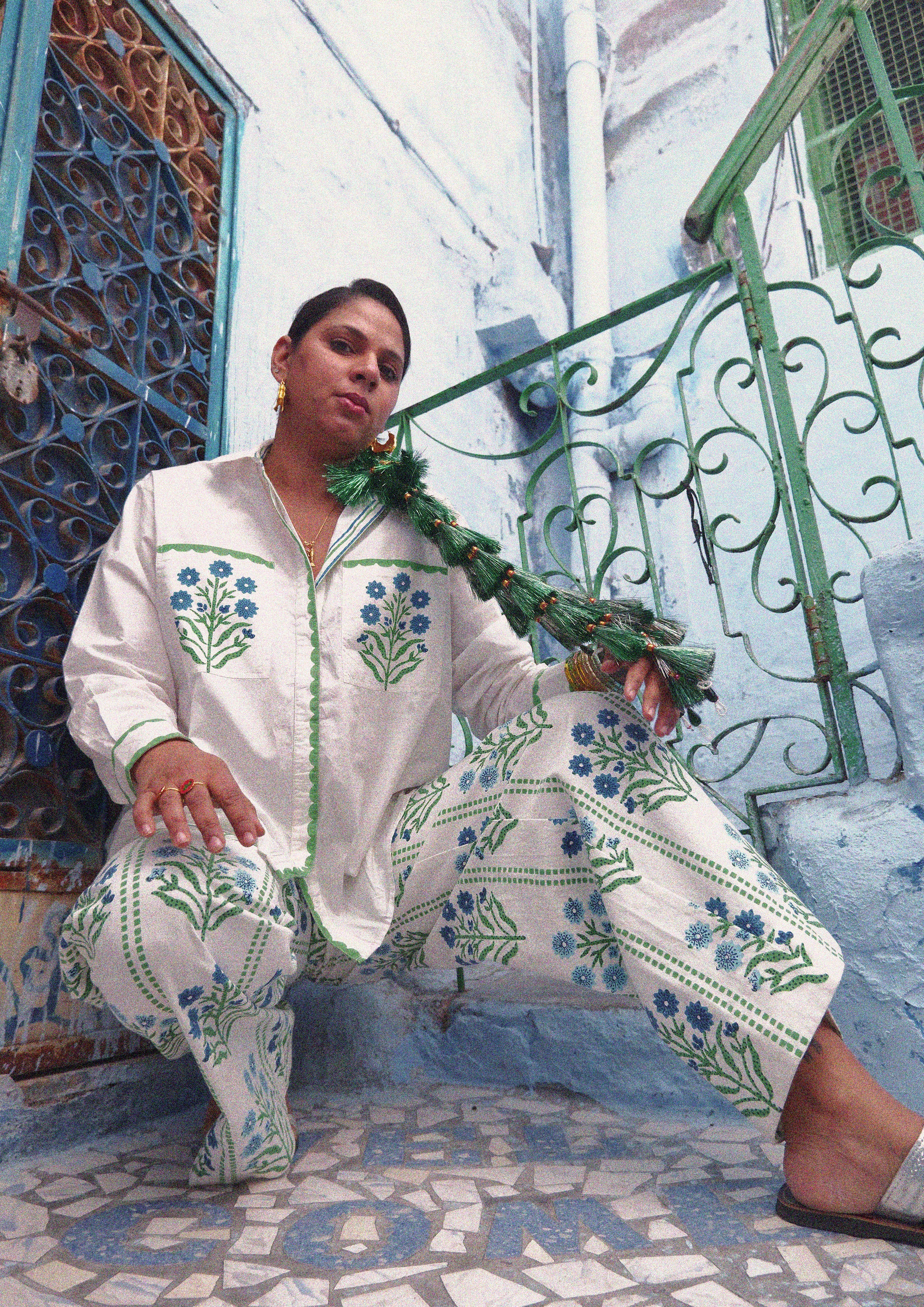 Blossom Shirt - Blue - Happy Cabbage London