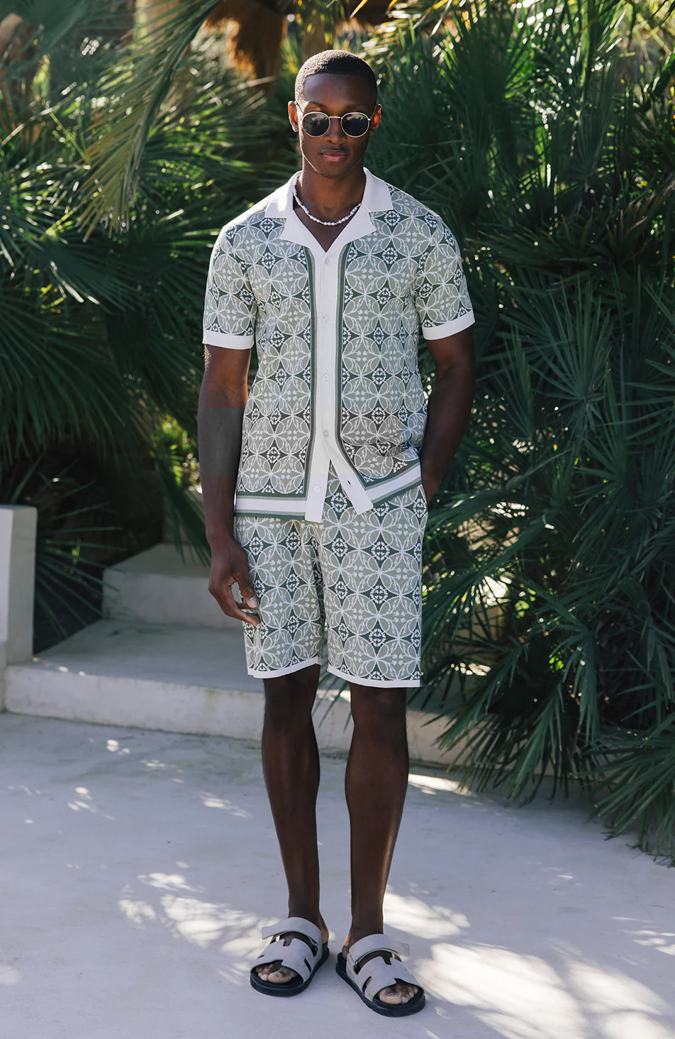 Cabo Knit Shorts in Green - Happy Cabbage London