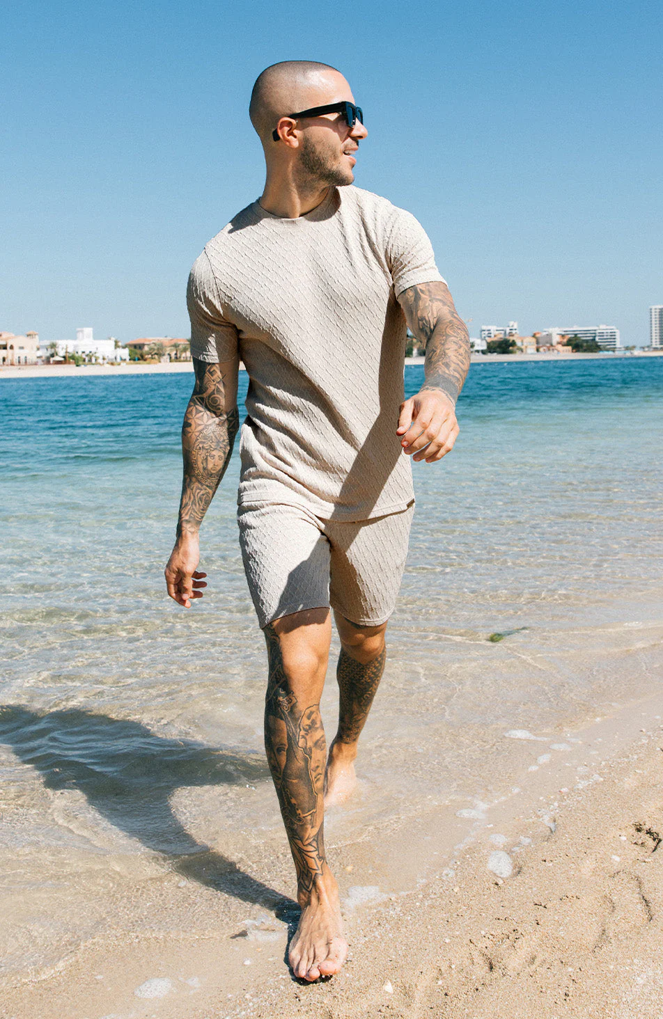 Cannes Knit Shorts in Beige - Happy Cabbage London