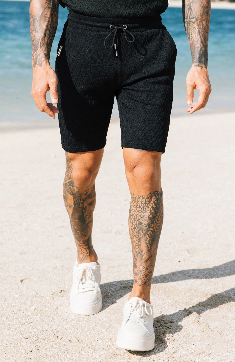 Cannes Knit Shorts in Black - Happy Cabbage London
