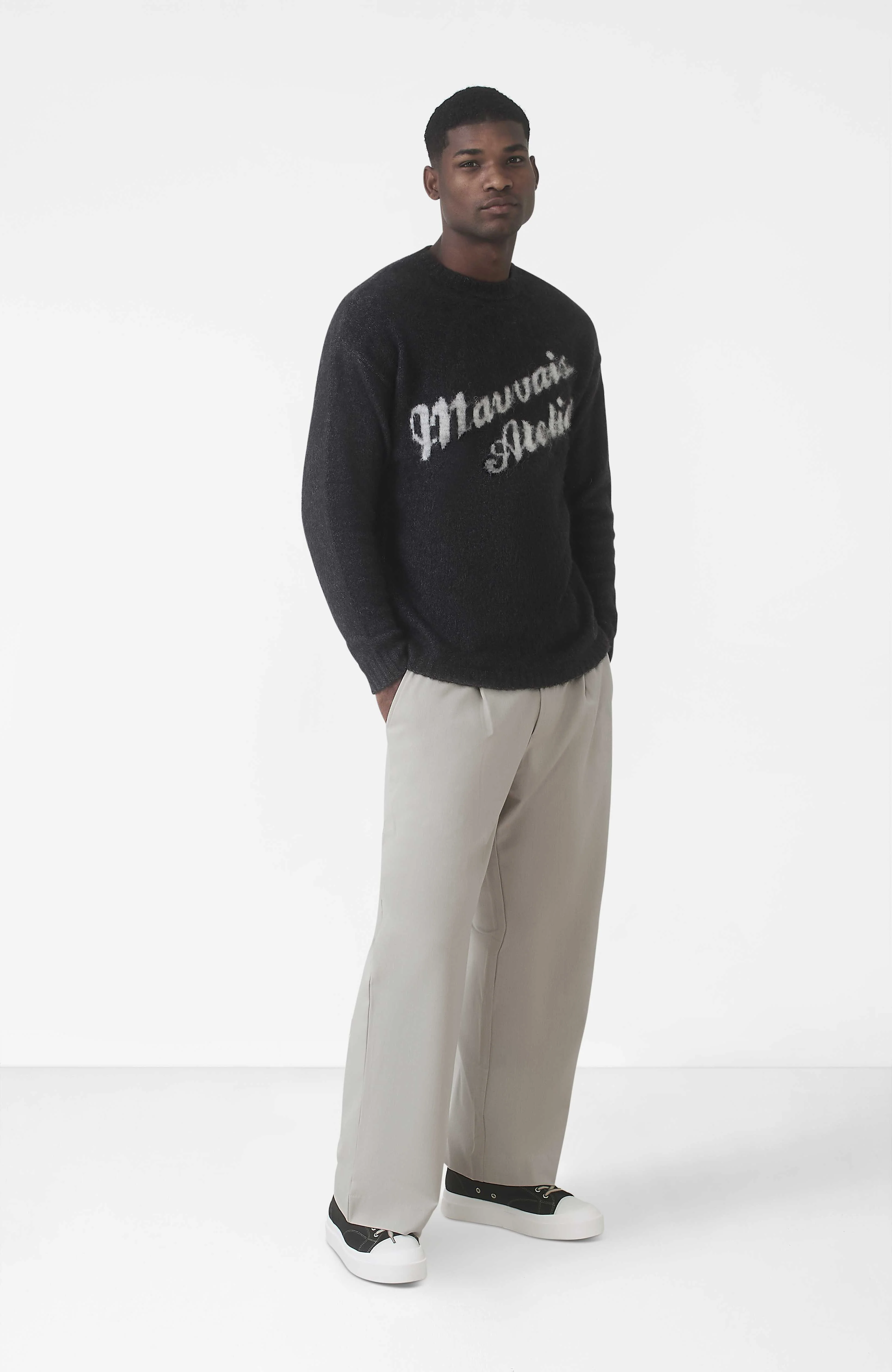 Atelier Oversized Brushed Knit Jumper in Charcoal - Happy Cabbage London
