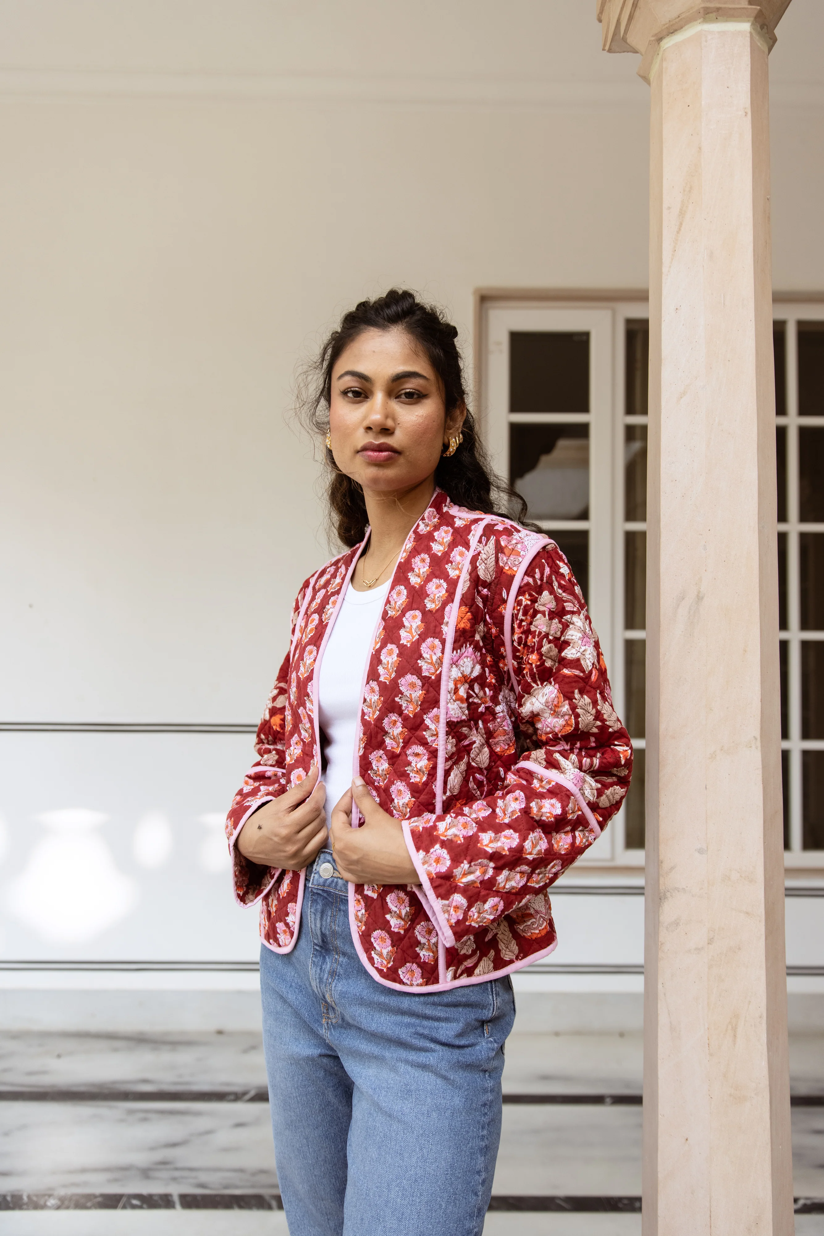 SALE Quilted Jacket & Waistcoat in 1 - Crimson Red - Happy Cabbage London