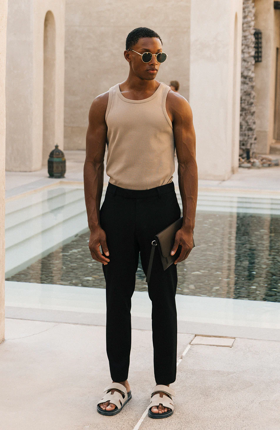 Aster Tailored Stretch Slim Leg Trousers in Black - Happy Cabbage London