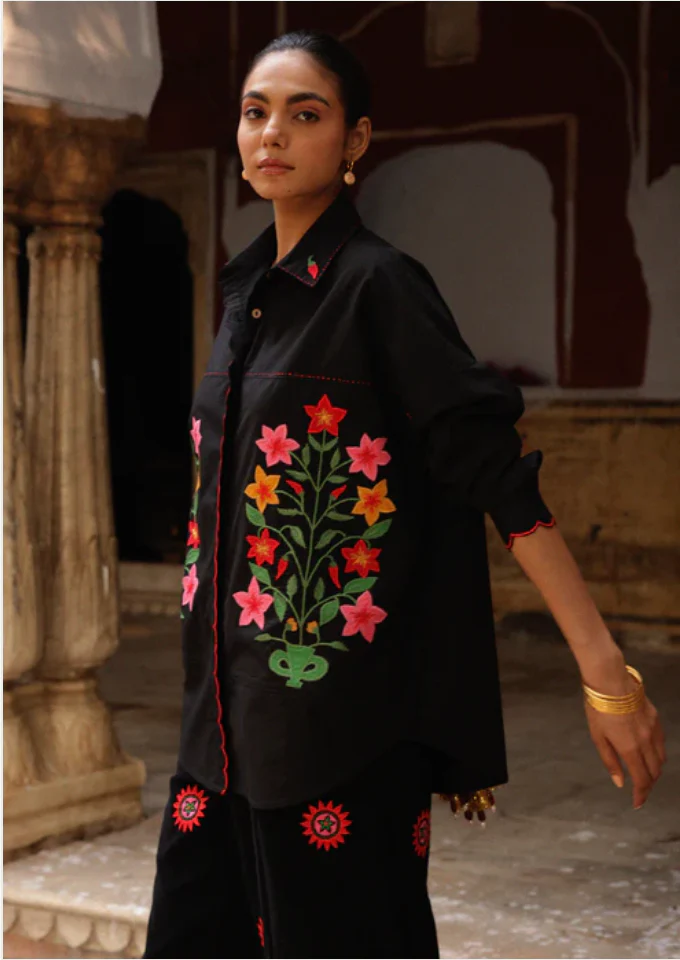 SALE Blossom Shirt - Embroidered - Happy Cabbage London