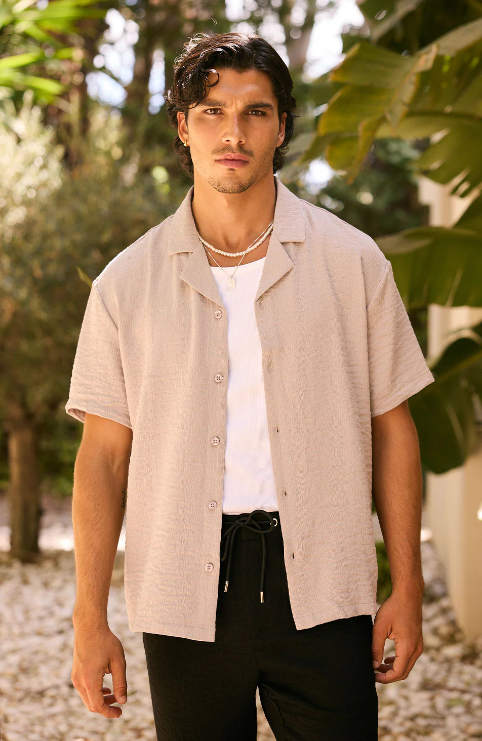 Fiorano Relaxed Fit Shirt in Taupe - Happy Cabbage London