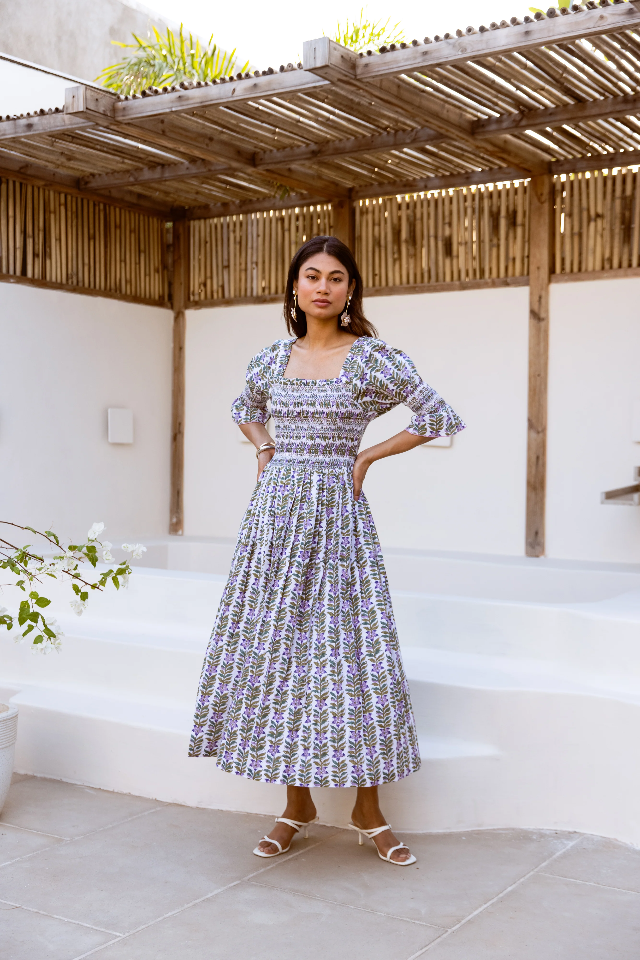 The Romi Dress - Lavender Floral Print - Happy Cabbage London