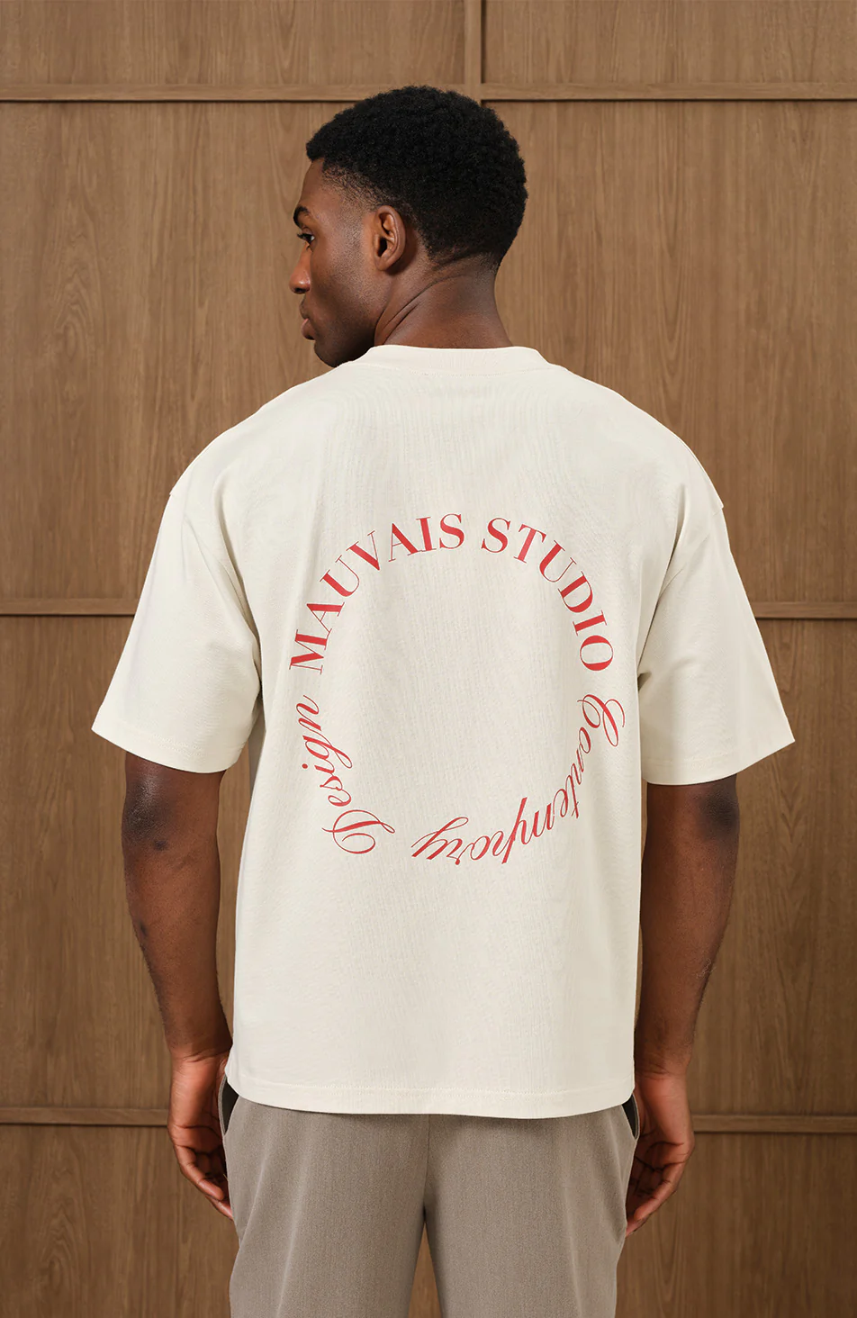 Embroidered Monogram Script T-shirt in Ecru - Happy Cabbage London