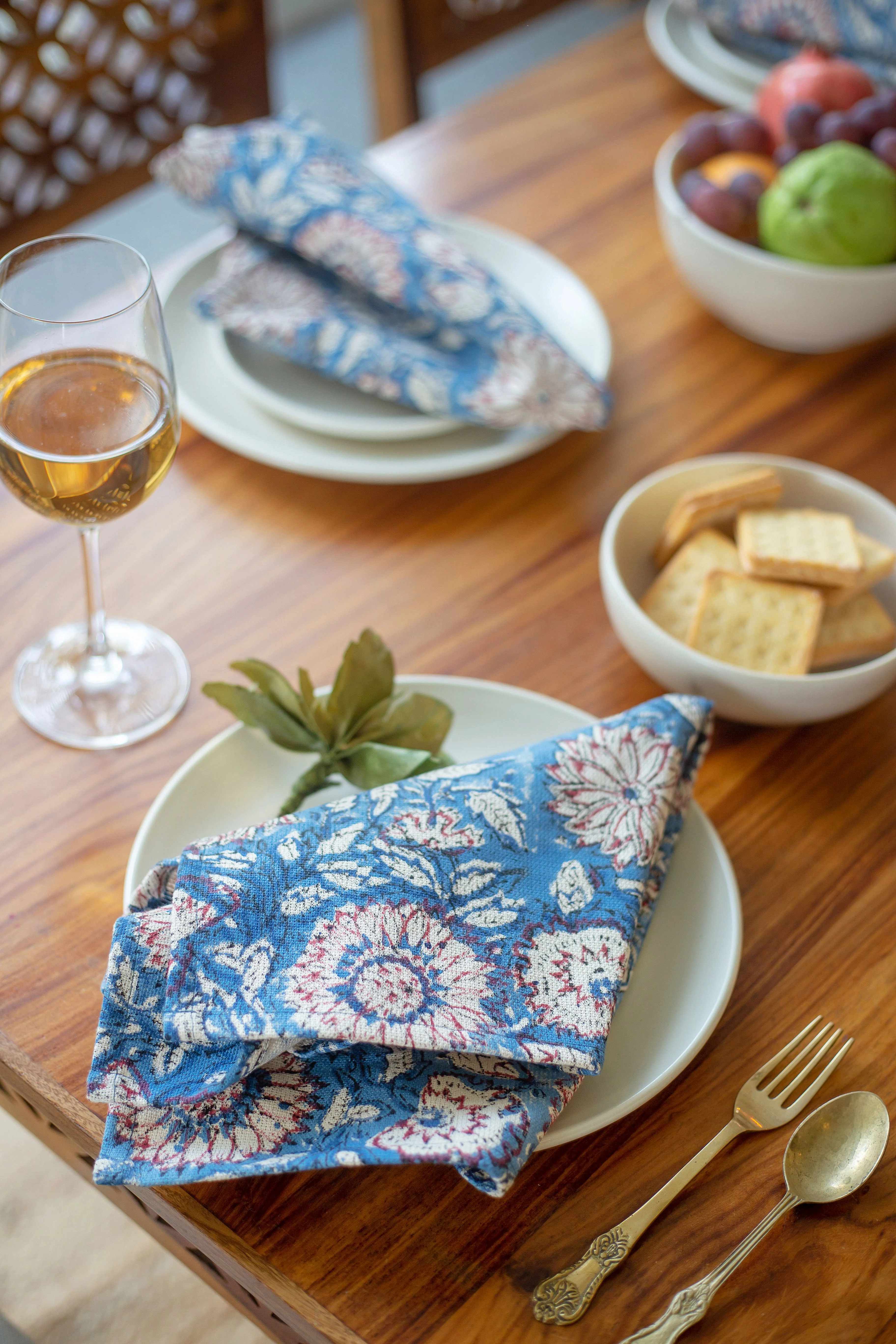 Napkins - Blue Dahlia - Happy Cabbage London