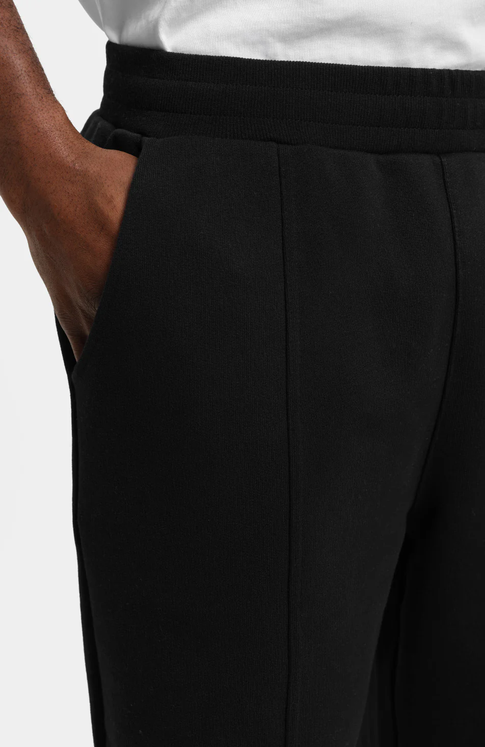 Embroidered Monogram Wide Leg Joggers in Black - Happy Cabbage London