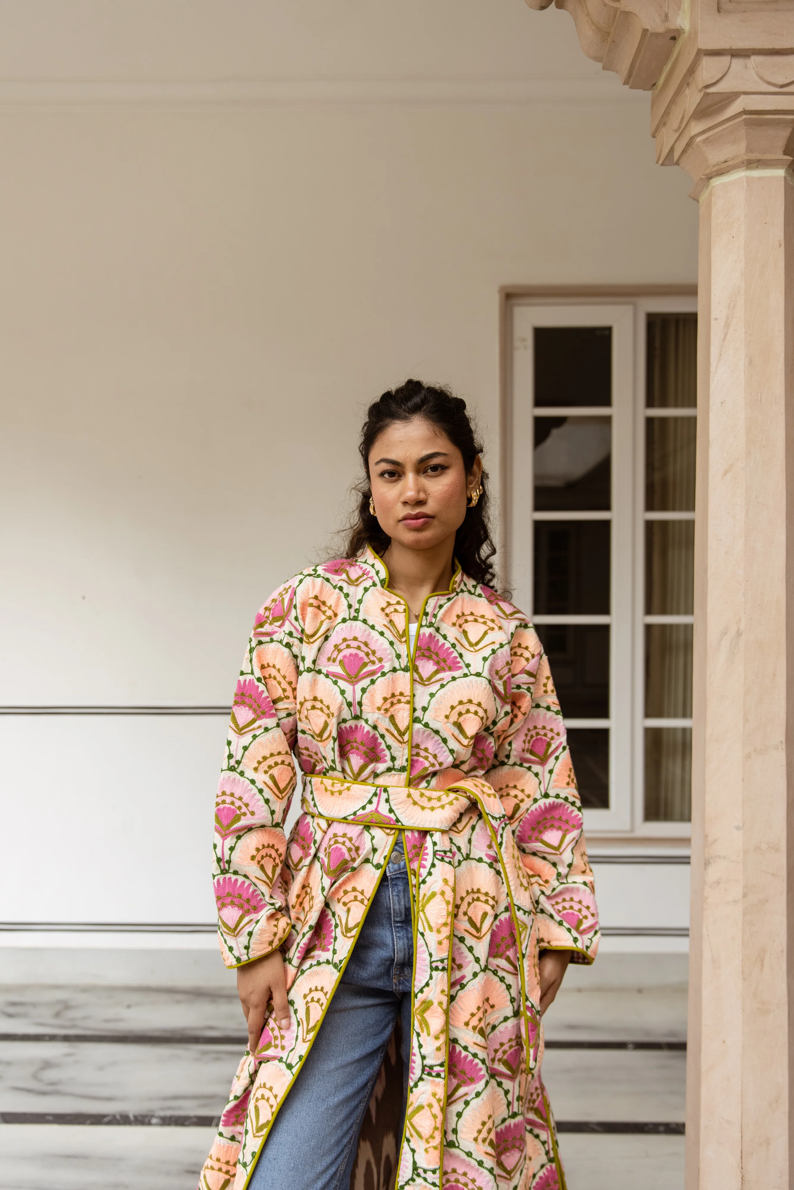 Long Suzani Jacket - Pink - Happy Cabbage London