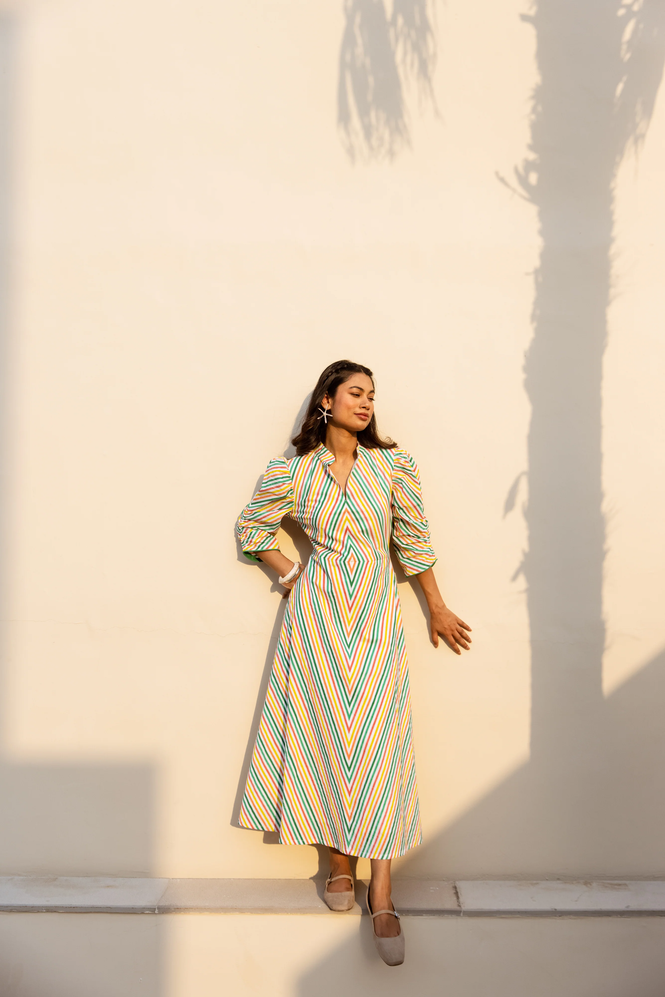 SALE The Isobel Dress - Multi Stripe - Happy Cabbage London