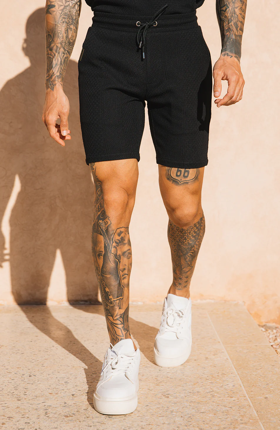 Cedro Knit Shorts in Black - Happy Cabbage London