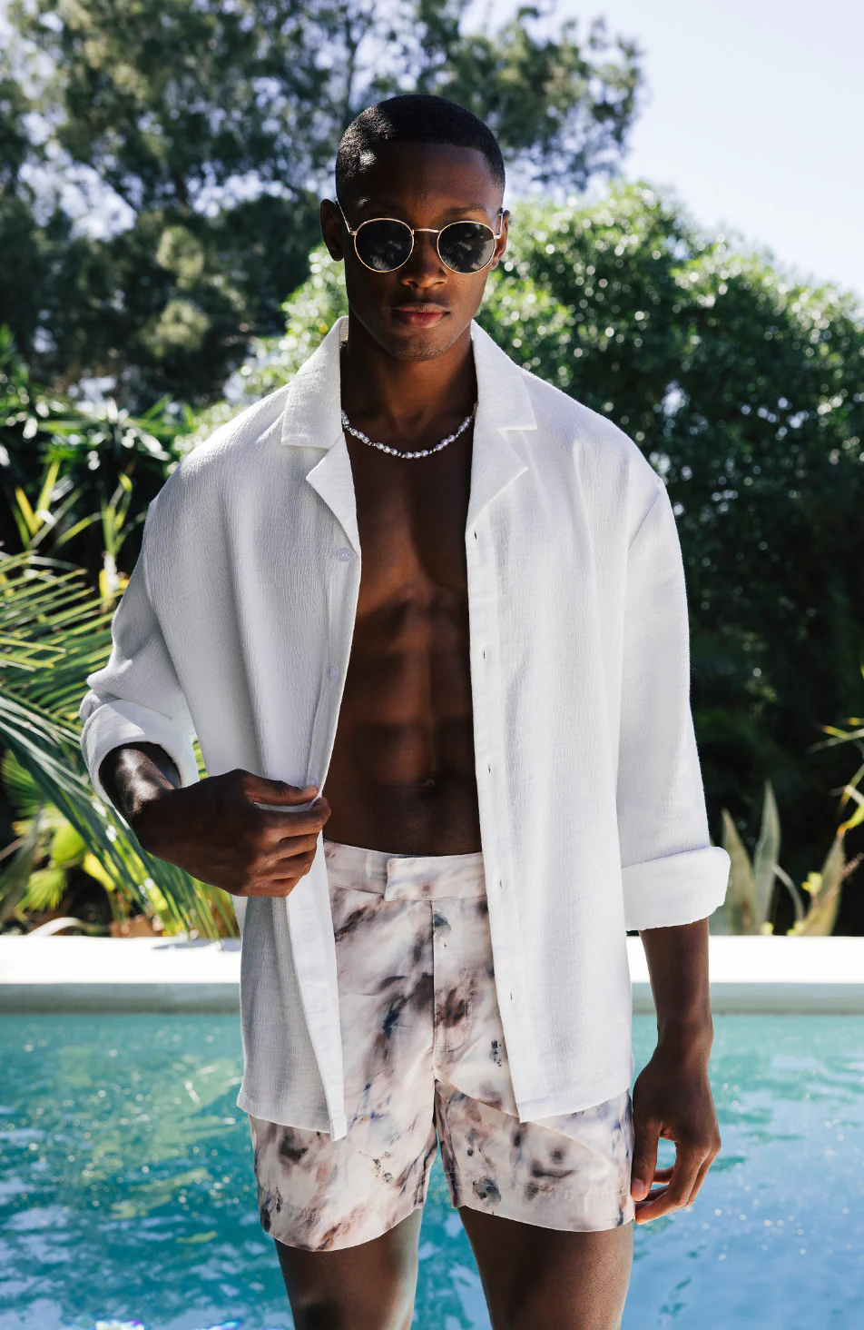 2PK Nero Swim Shorts in Stripe/Watercolour - Happy Cabbage London