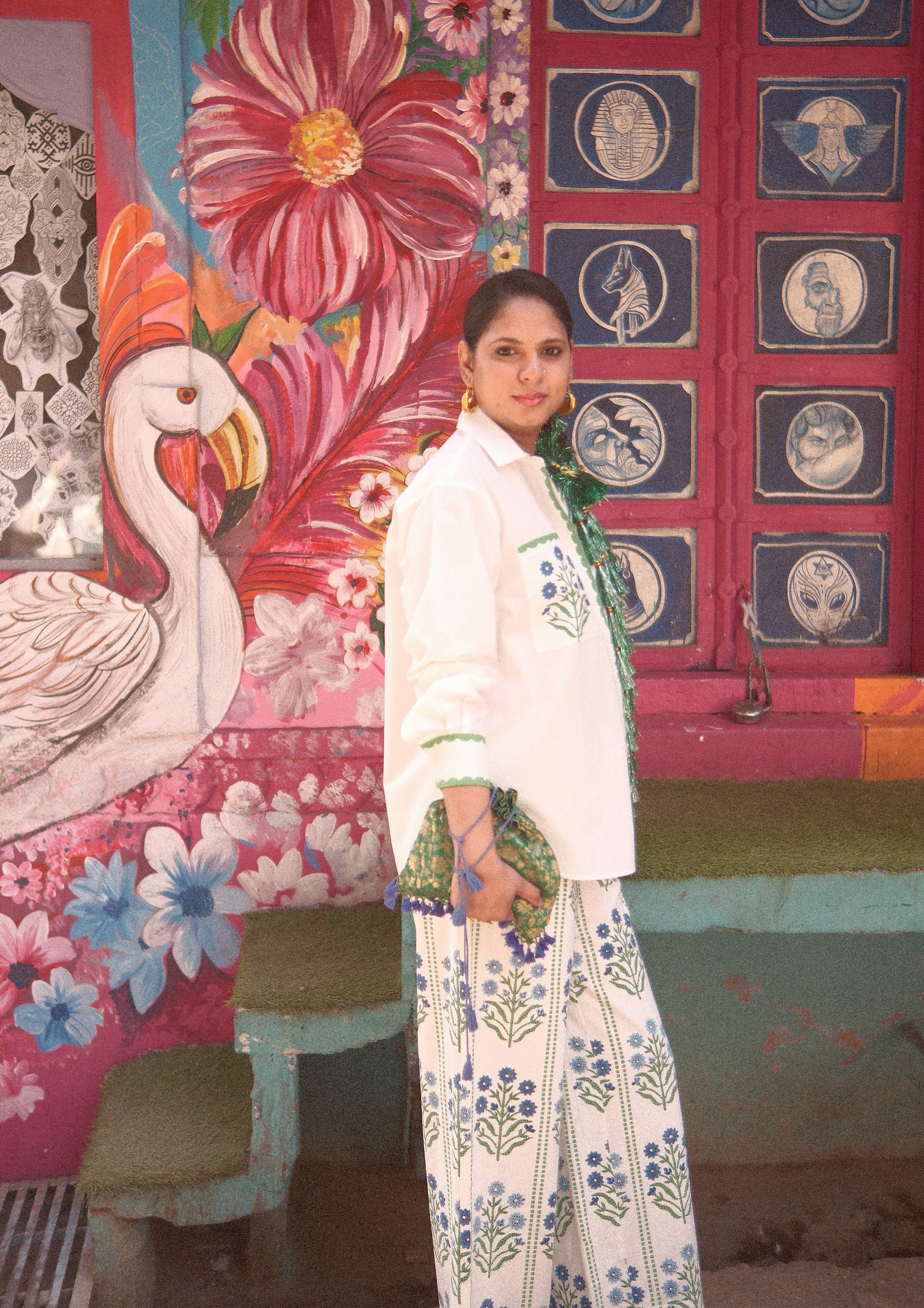 Blossom Trousers - Blue - Happy Cabbage London