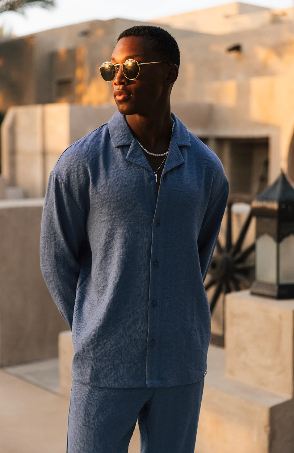 Fiorano Long Sleeve Relaxed Fit Shirt in Storm - Happy Cabbage London