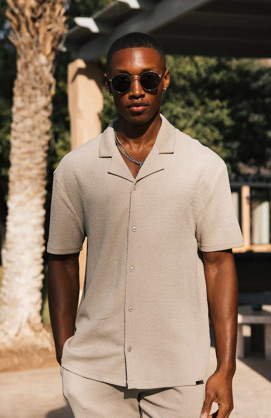 Eivissa Relaxed Fit Shirt in Taupe - Happy Cabbage London