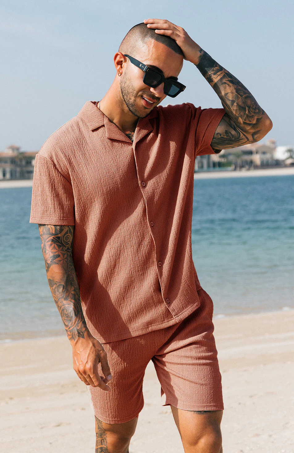 Eivissa Relaxed Fit Shirt In Rust - Happy Cabbage London