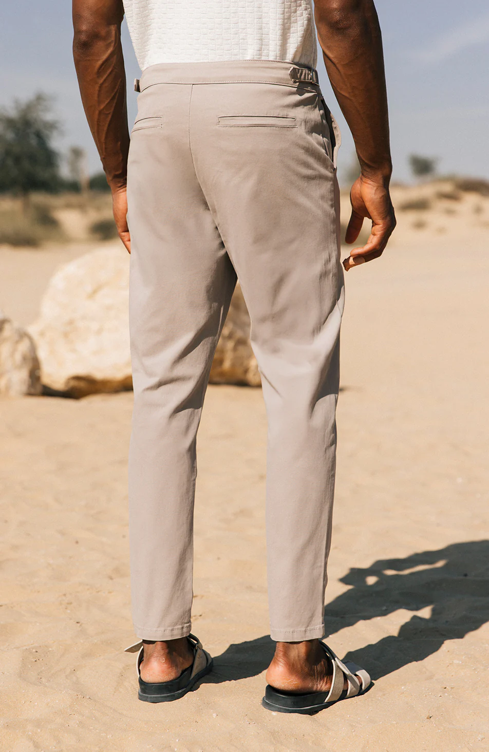 Beaufort Stretch Chinos in Beige - Happy Cabbage London